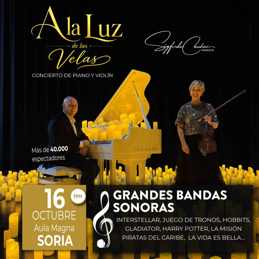 “A la Luz de las Velas” regresa a Soria con  nuevo espectáculo de piano y violín