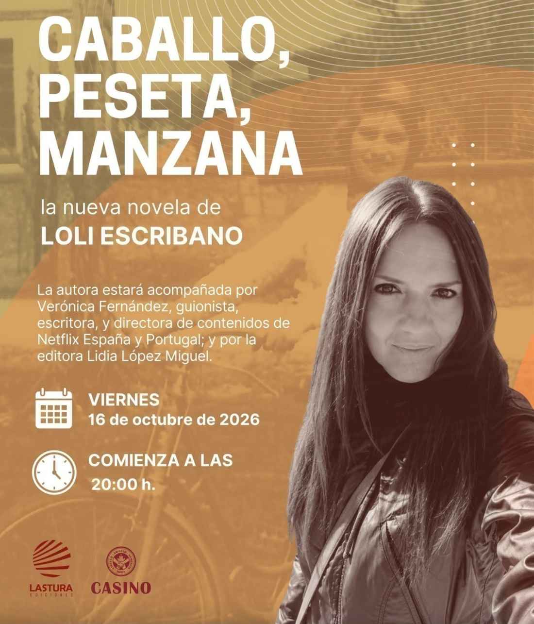 La periodista Loli Escribano presenta su última novela "Caballo, peseta, manzana"