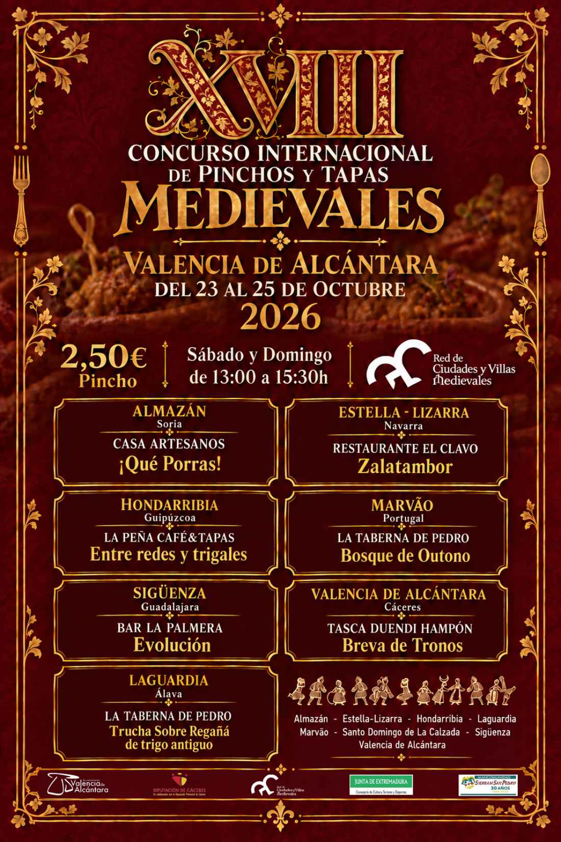 Almazán ofrece su sabor medieval en concurso gastronómico en Valencia de Alcántara