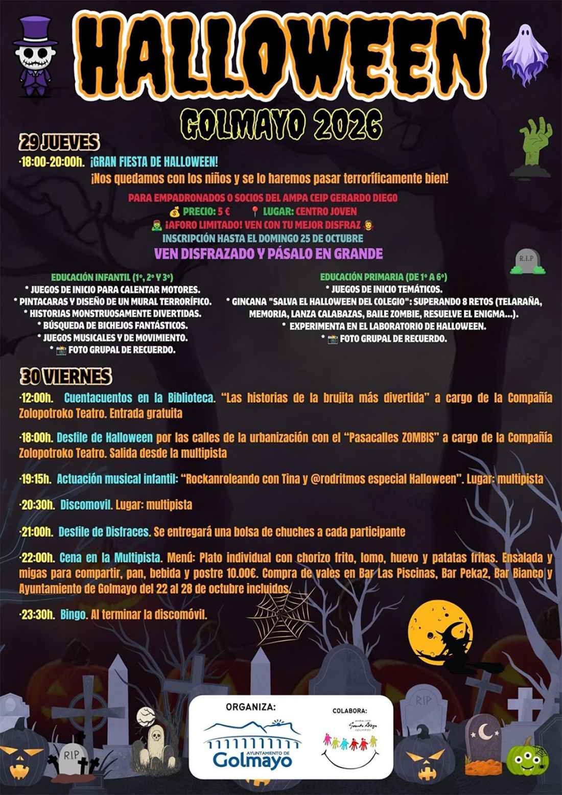 Golmayo publica programación para celebrar Halloween