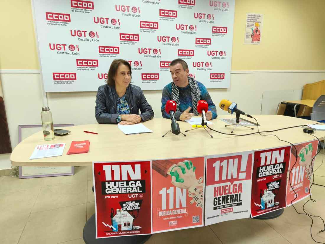 CCOO y UGT Soria explican motivos para secundar la huelga general del 11N