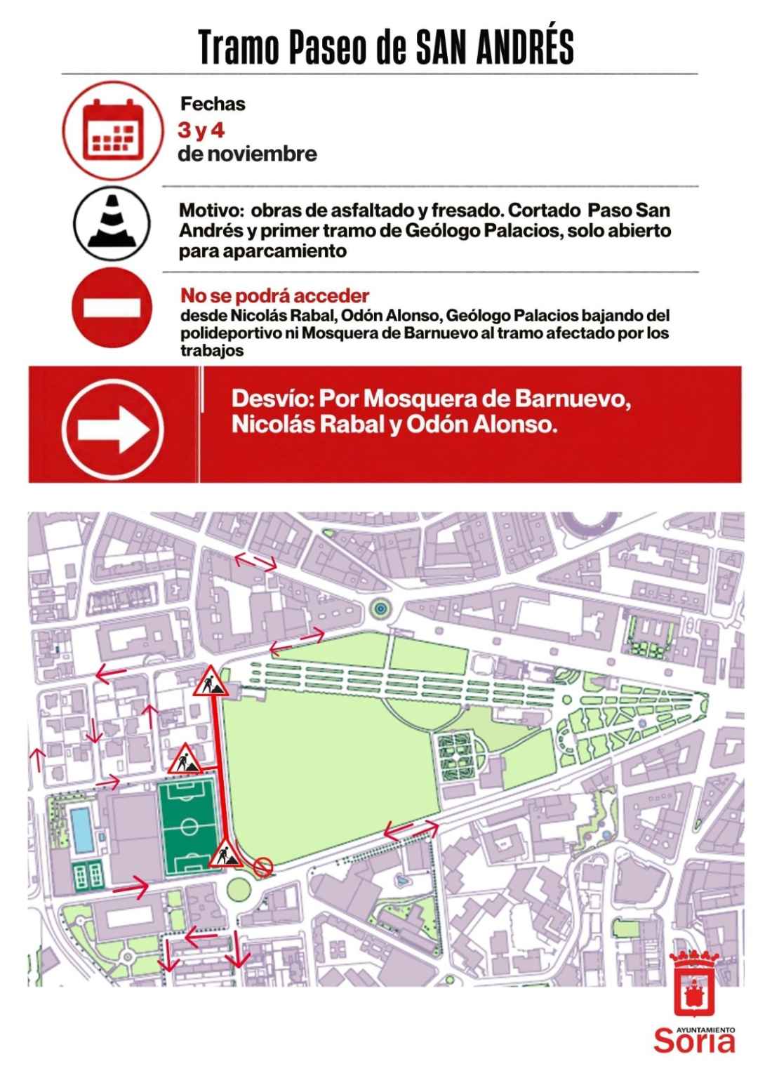 Cortes de tráfico en dos puntos de Soria para continuar con campaña de asfaltado