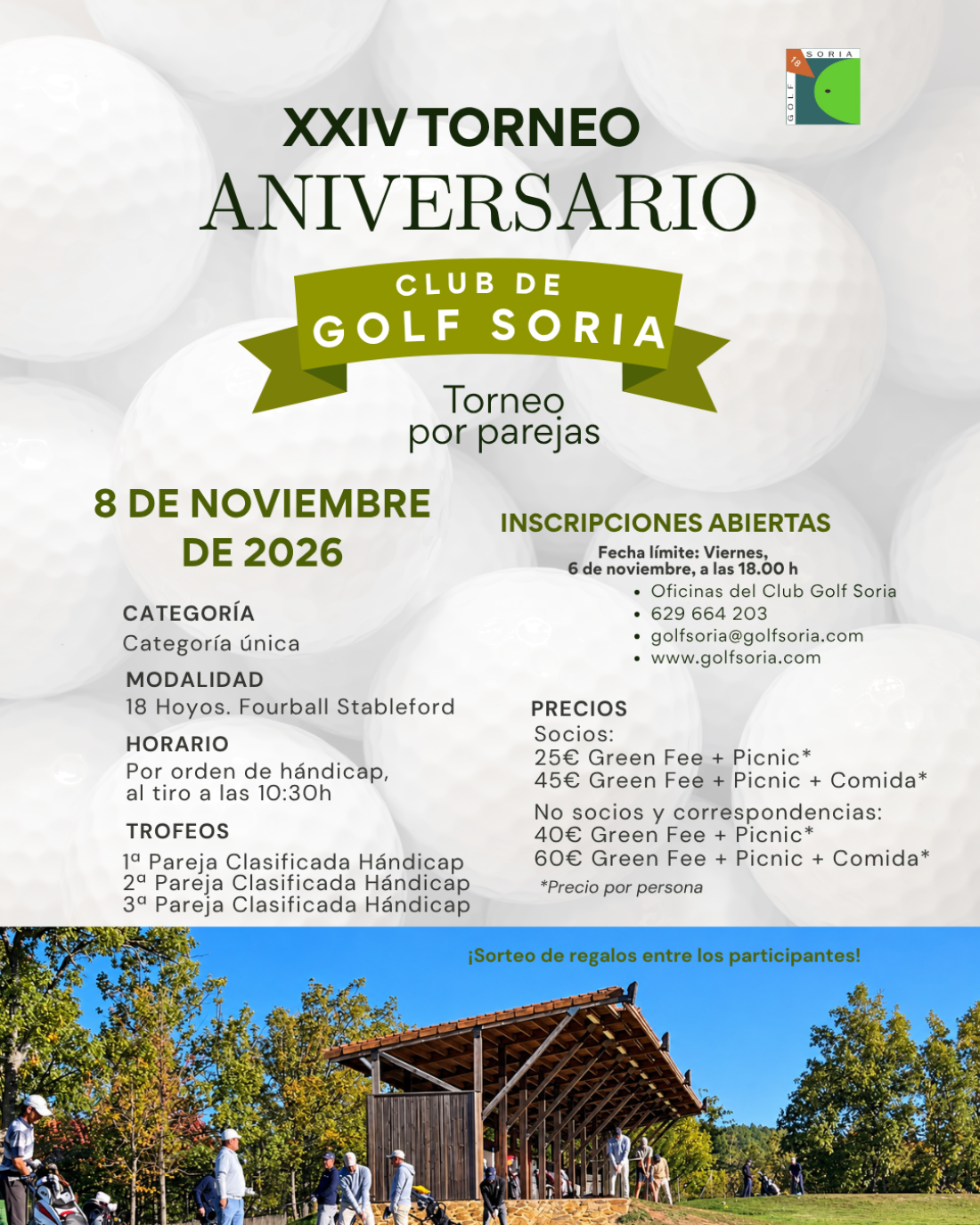 Inscripciones abiertas para XXIV Torneo Aniversario del Club de Golf Soria