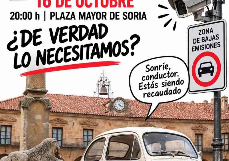 Soria ¡Ya! convoca cacerolada el 16 de octubre para protestar por Zona de Bajas Emisiones